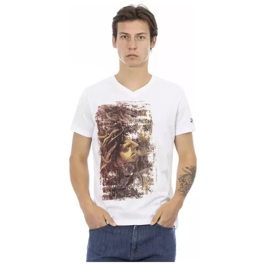 Trussardi Action White Cotton Men T-Shirt TR-22888-L