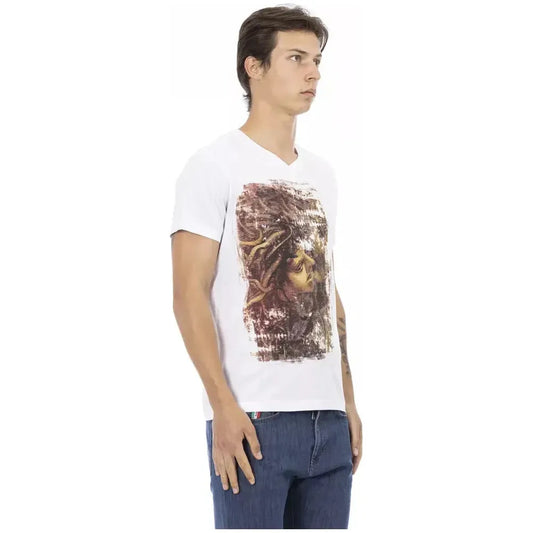 Trussardi Action White Cotton Men T-Shirt TR-22888-L