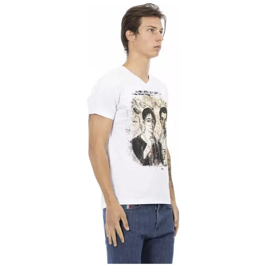 Trussardi Action White Cotton Men T-Shirt TR-22885-S
