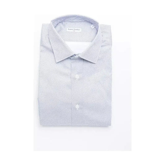 Robert Friedman Light Blue Cotton Men Shirt RO-20390-L