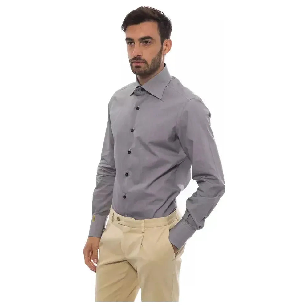 قميص رجالي من القطن باللون الأسود من Billionaire Italian Couture