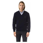Uominitaliani Blue Merino Men Sweater UO-7823-XS