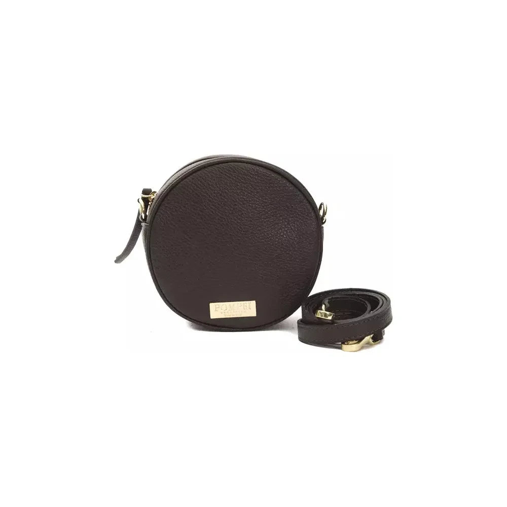 Pompei Donatella Brown Leather Women Crossbody Bag Crossbody Bag