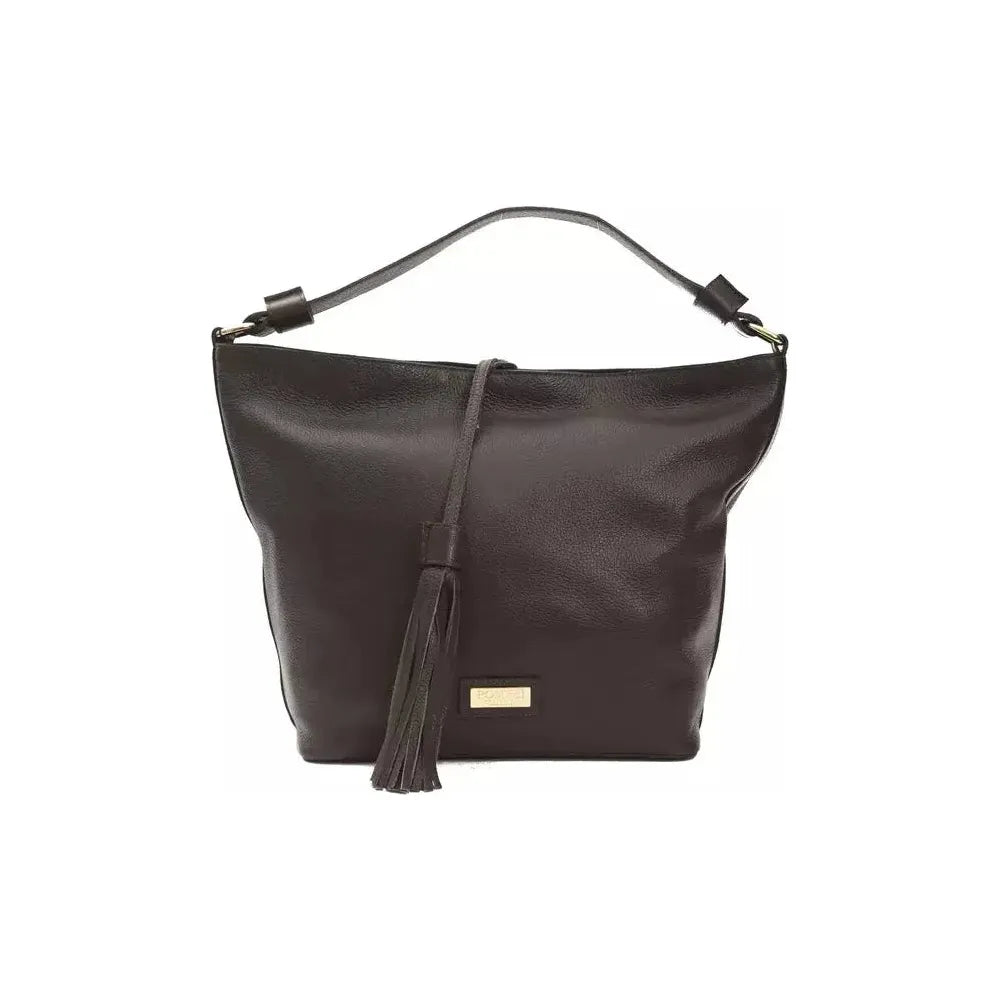 Pompei Donatella Brown Leather Women Shoulder Bag WOMAN SHOULDER BAGS