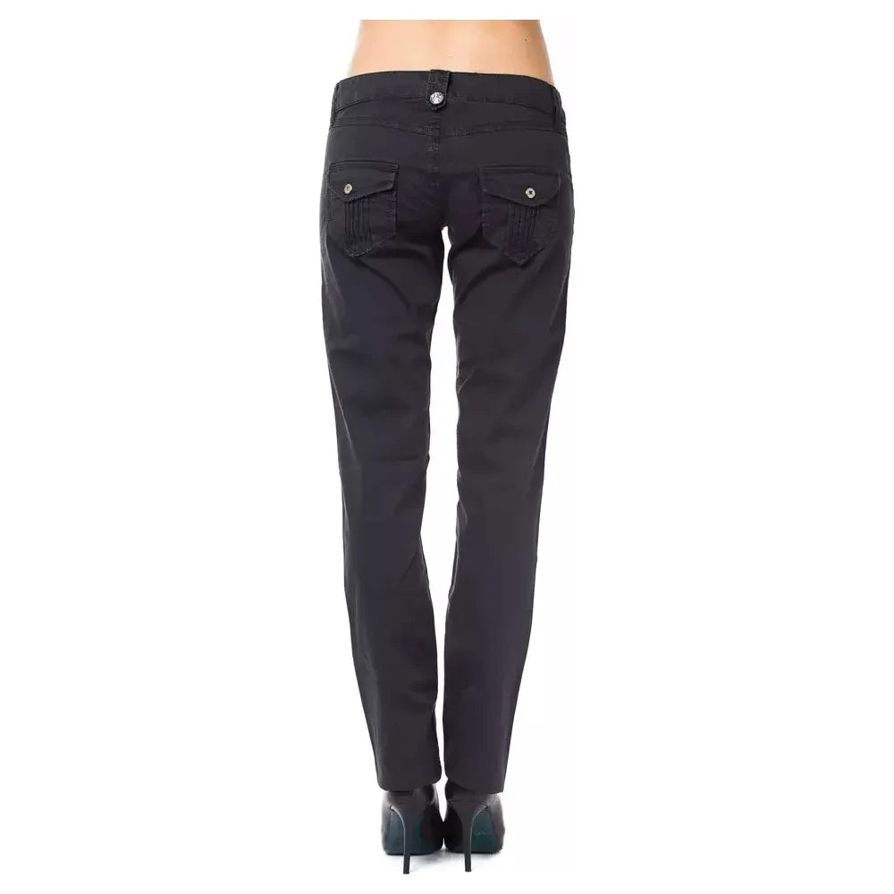 时尚蓝色棉混纺裤 - 完美合身且时尚