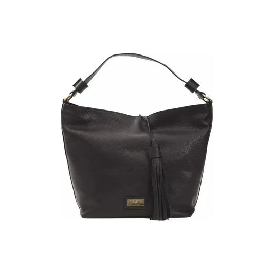 Pompei Donatella Black Leather Women Shoulder Bag