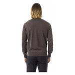 Uominitaliani Gray Merino Wool Men Sweater Uominitaliani Dark Slate Gray