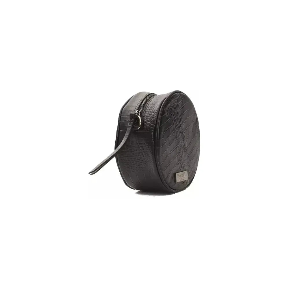 حقيبة كروس بودي نسائية من الجلد الأسود من بومبي دوناتيلا