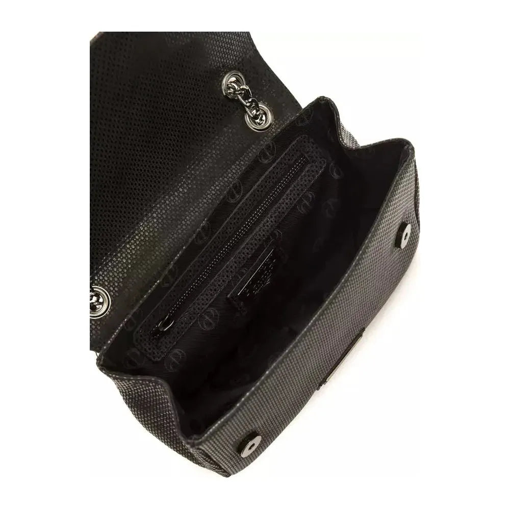 حقيبة كروس بودي نسائية من الجلد الأسود من بومبي دوناتيلا