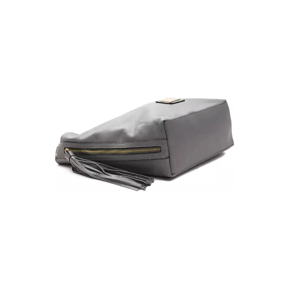 حقيبة كتف نسائية من الجلد الرمادي من بومبي دوناتيلا