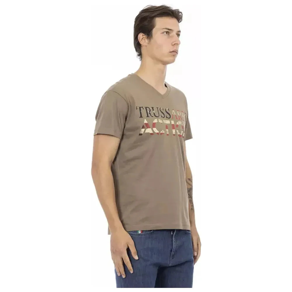 Trussardi Action Brown Cotton Men T-Shirt TR-22867-XXL