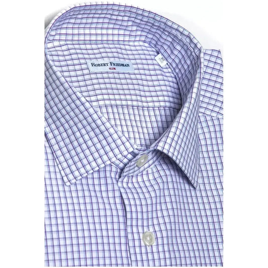 Robert Friedman Burgundy Cotton Men Shirt RO-20429-M