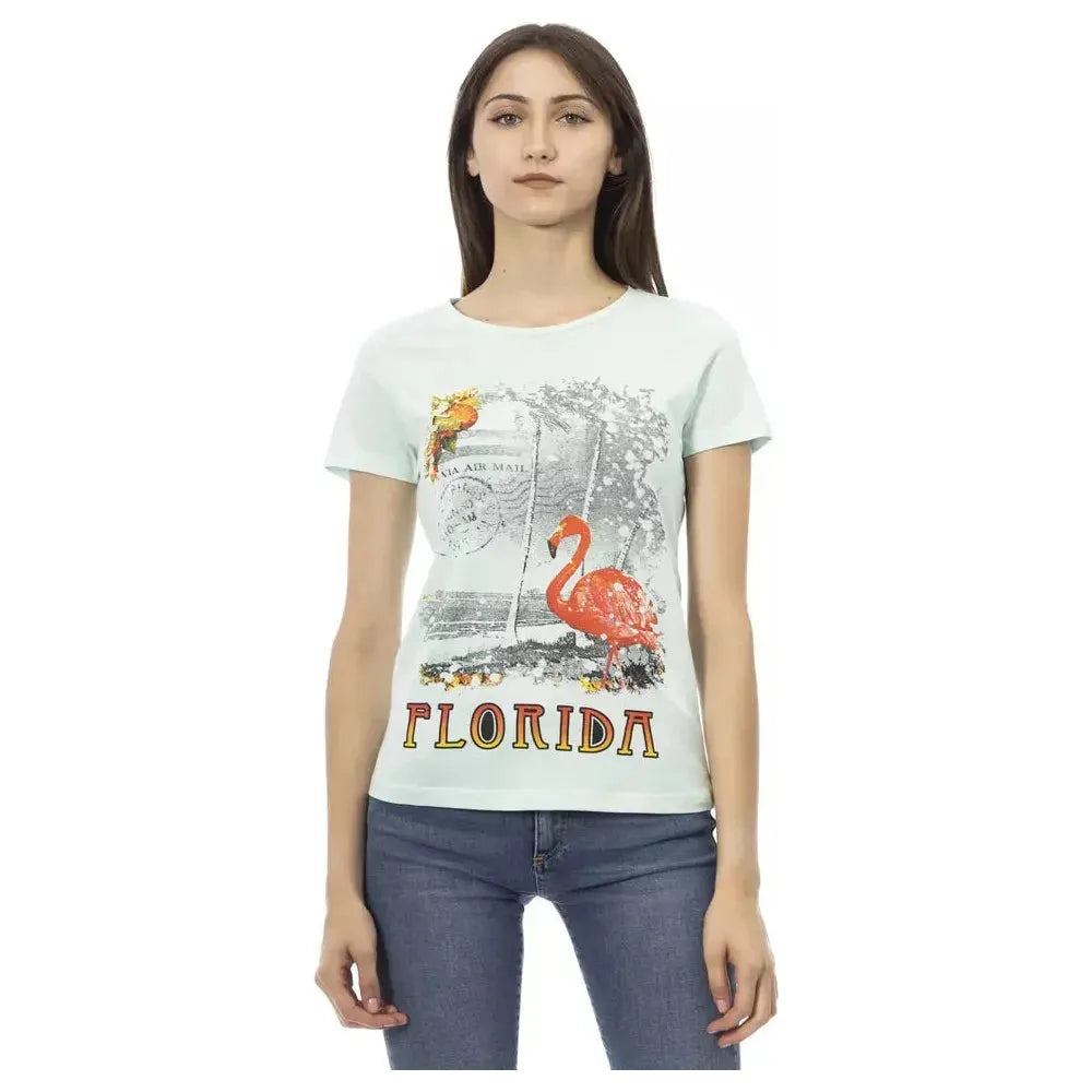 Trussardi Action Light Blue Cotton Women T-Shirt