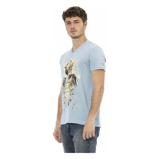 Trussardi Action Light Blue Cotton Men T-Shirt TR-22835-S
