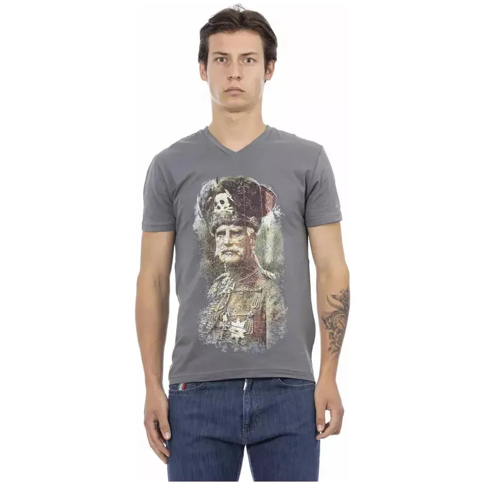 Trussardi Action Gray Cotton Men T-Shirt