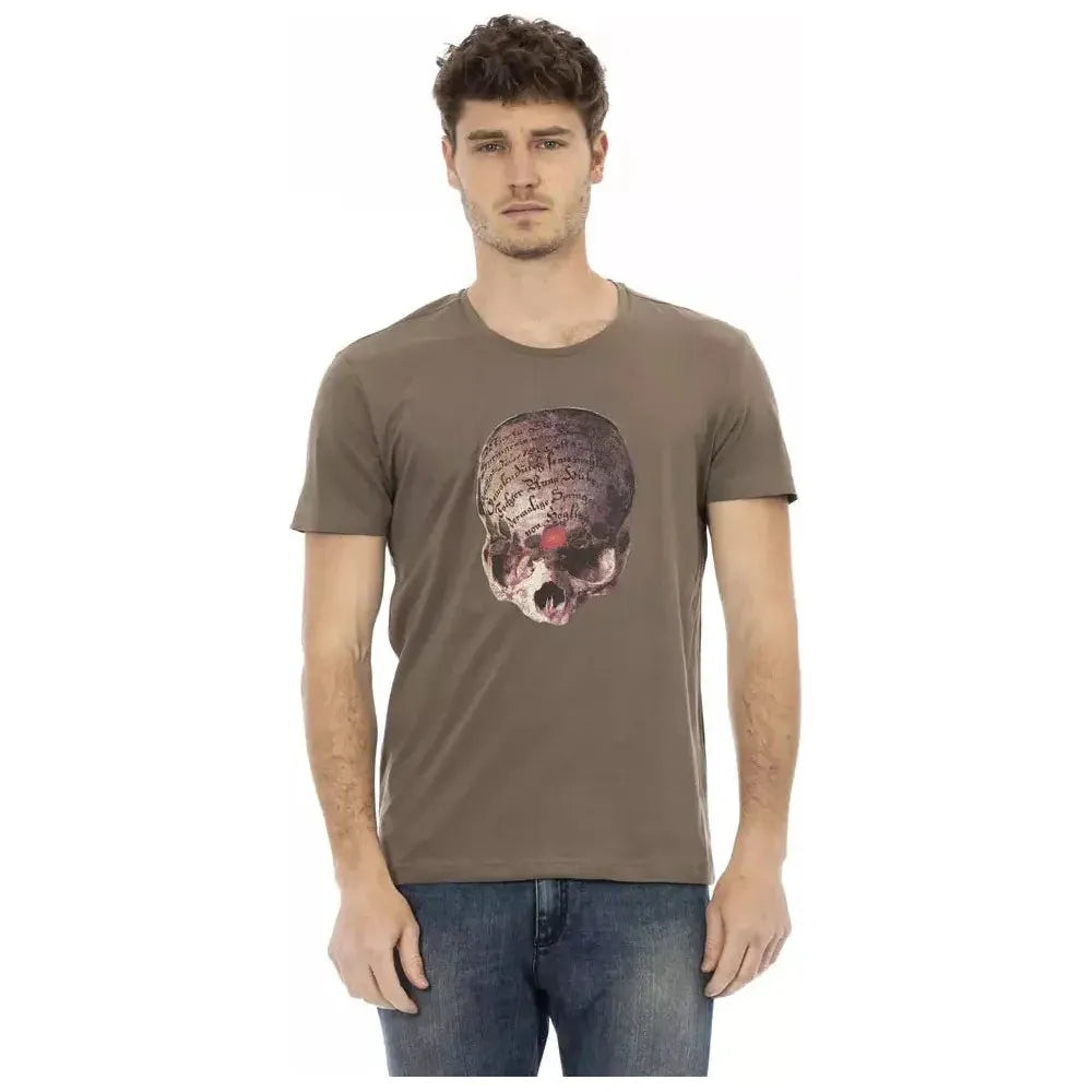 Trussardi Action Brown Cotton Men T-Shirt TR-22797-M