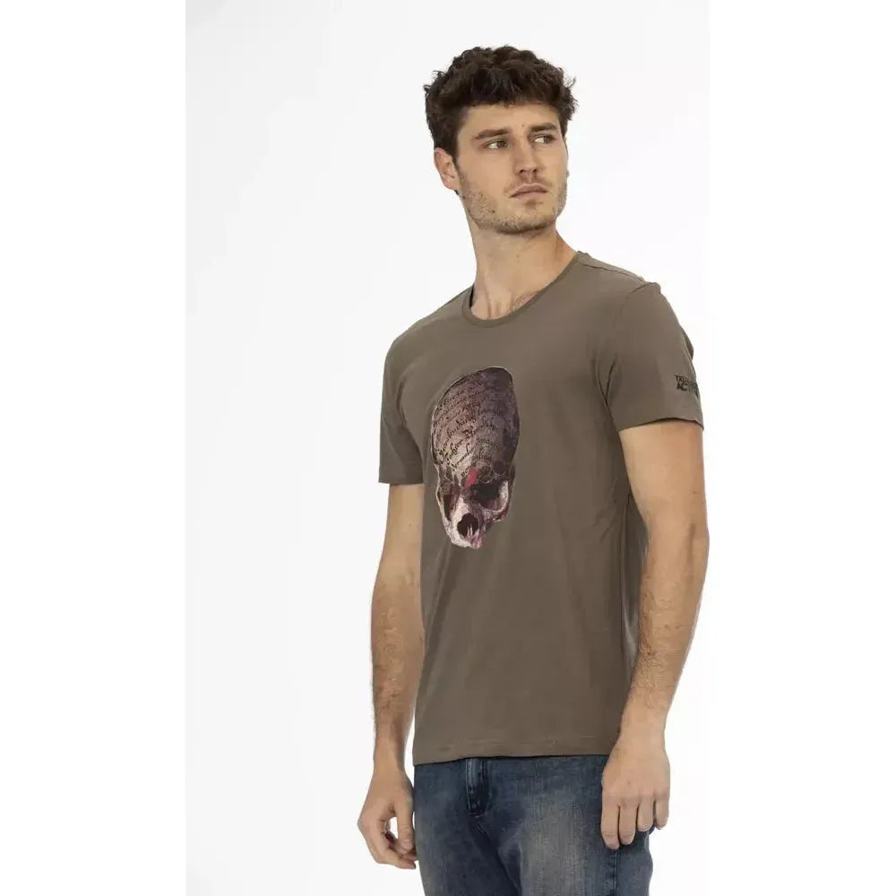Trussardi Action Brown Cotton Men T-Shirt TR-22797-M