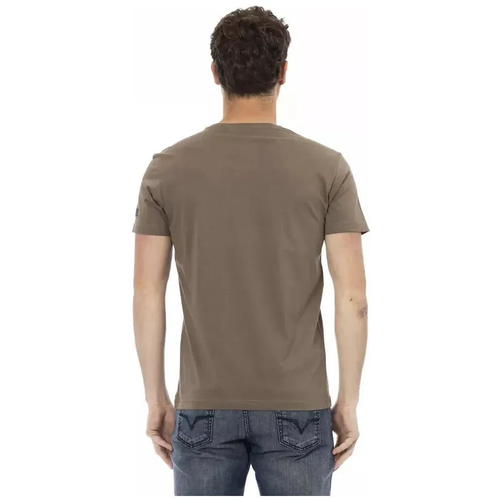 Trussardi Action Brown Cotton Men T-Shirt TR-22797-M