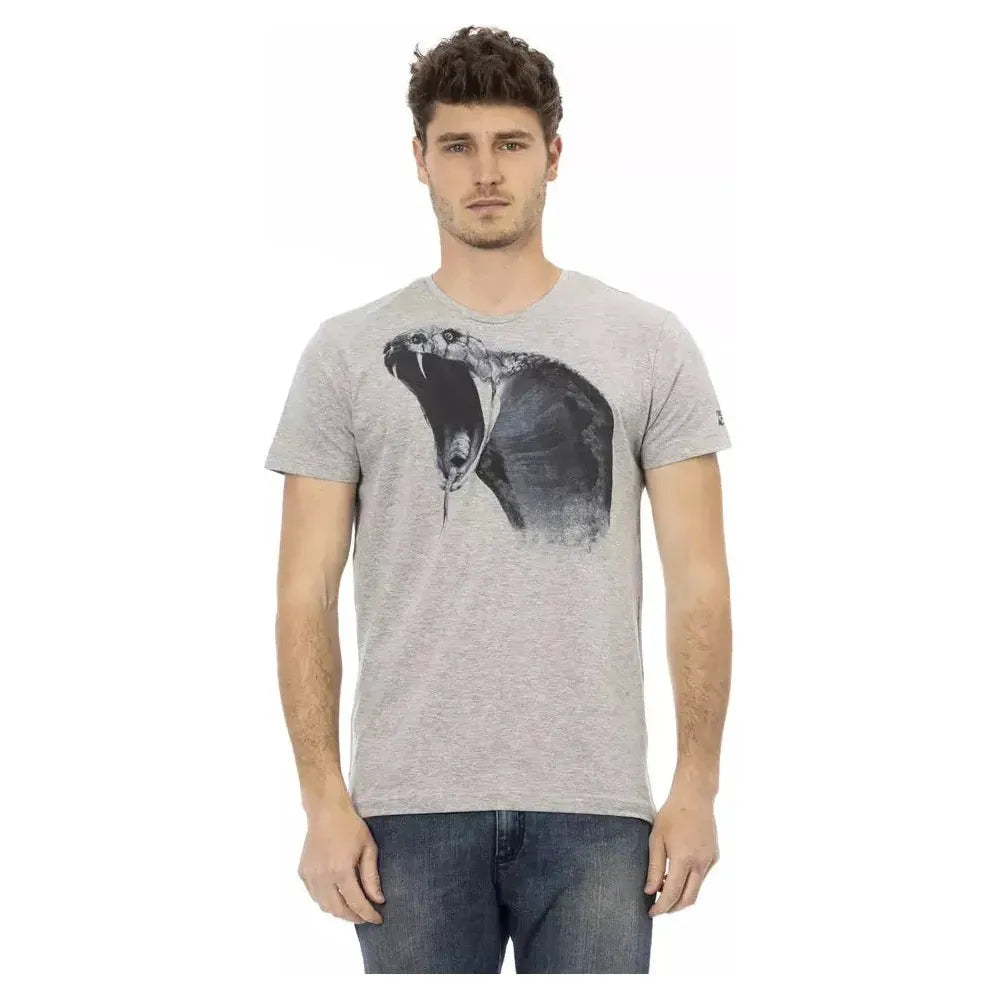 Trussardi Action Gray Cotton Men T-Shirt TR-22790-M