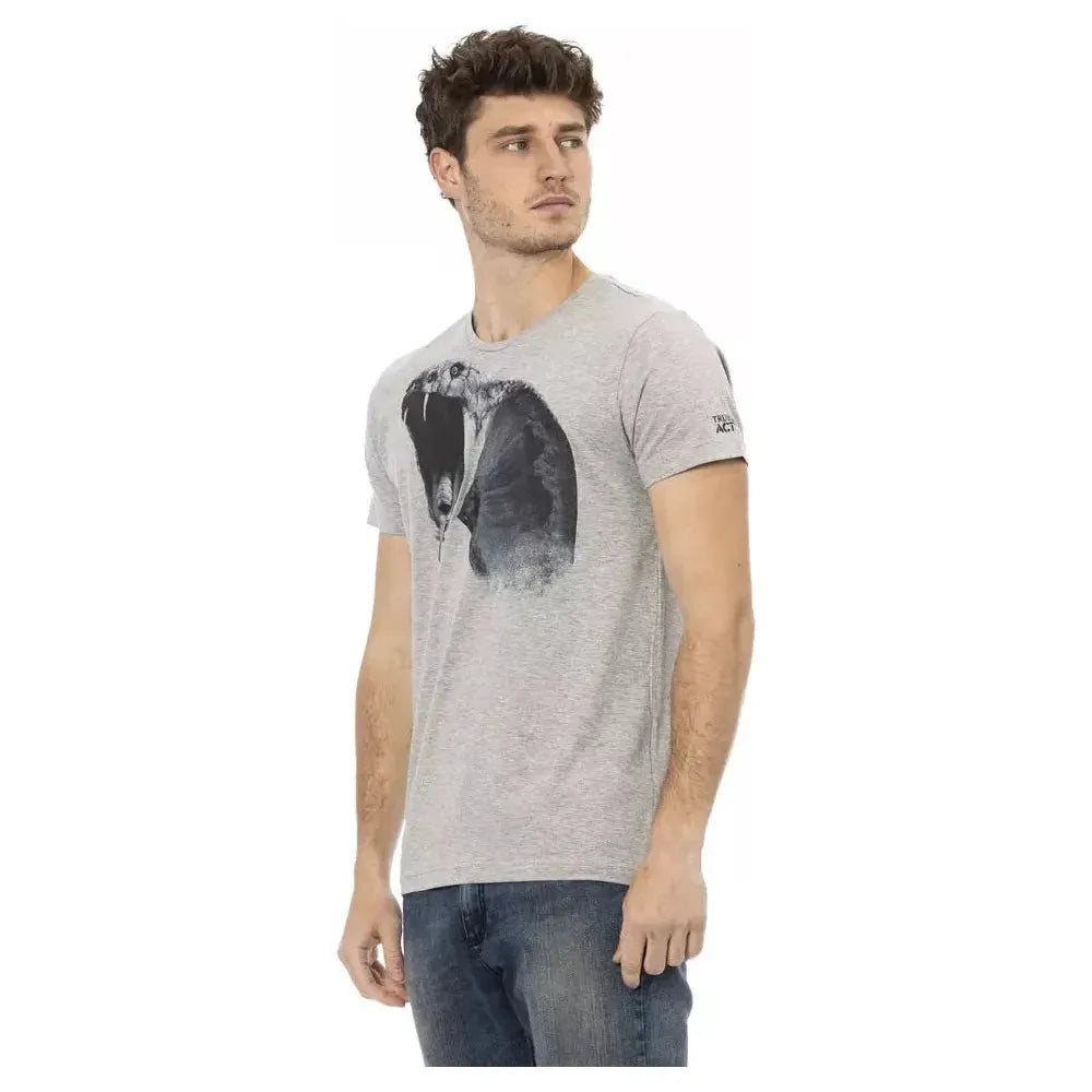 Trussardi Action Gray Cotton Men T-Shirt TR-22790-M