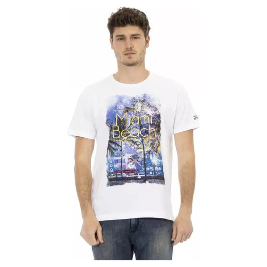Trussardi Action White Cotton Men T-Shirt TR-22776-S