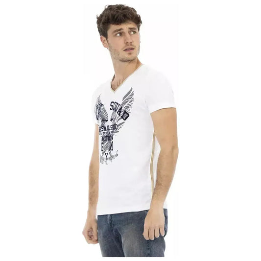 Trussardi Action White Cotton Men T-Shirt TR-22746-XXL