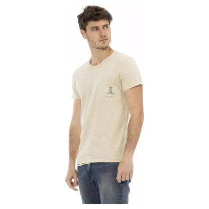 Trussardi Action Beige Cotton Men T-Shirt