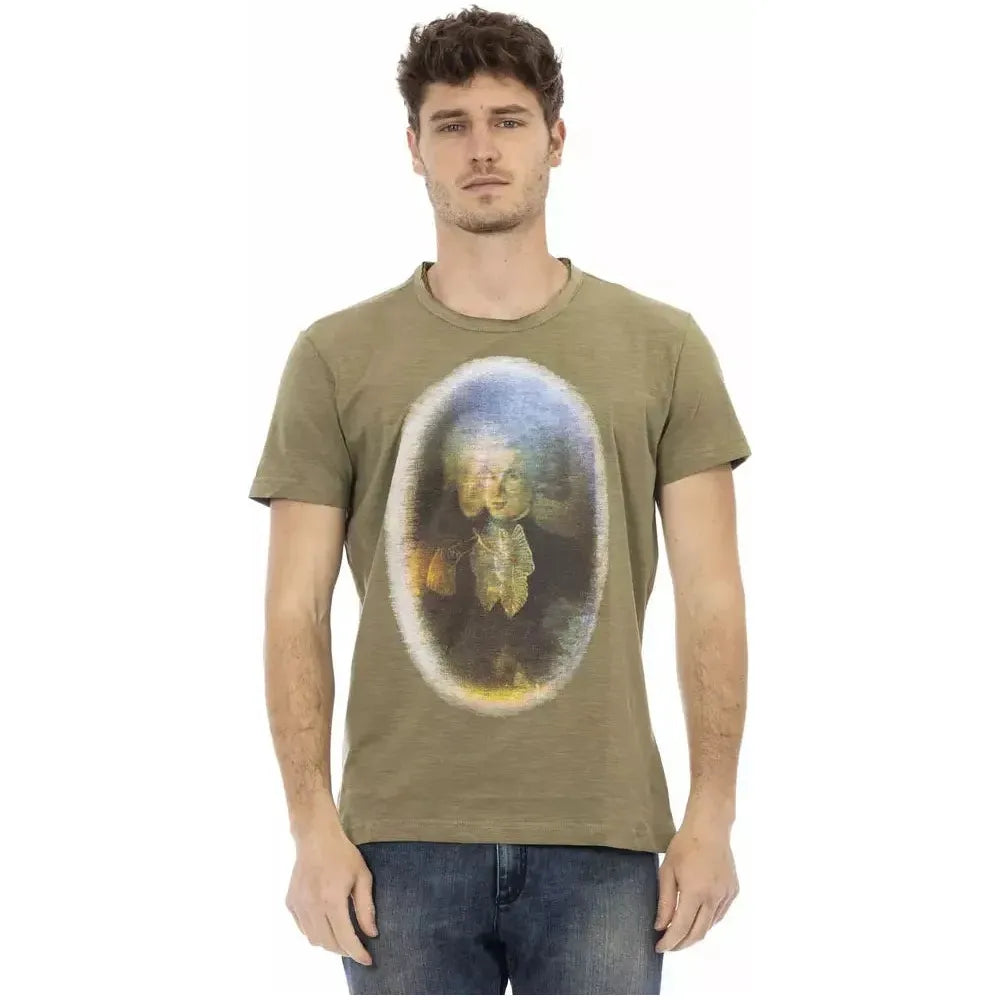 Trussardi Action Green Cotton Men T-Shirt TR-22736-XL