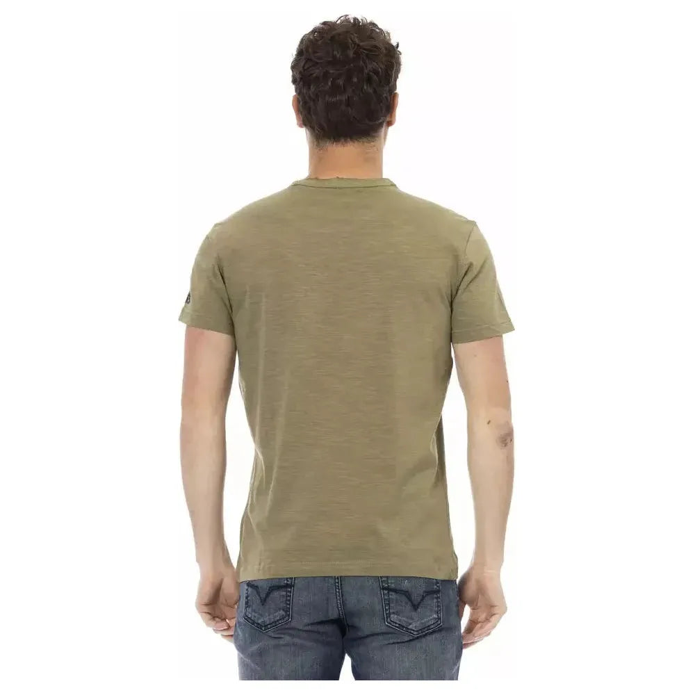 Trussardi Action Green Cotton Men T-Shirt TR-22736-XL