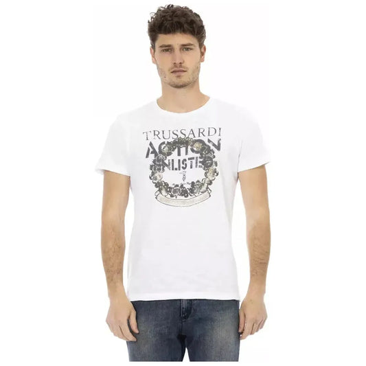 Trussardi Action White Cotton Men T-Shirt TR-22723-XL