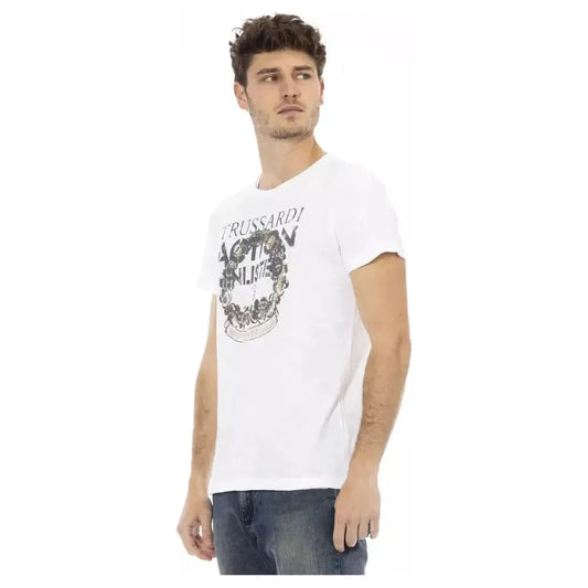 Trussardi Action White Cotton Men T-Shirt TR-22723-XL
