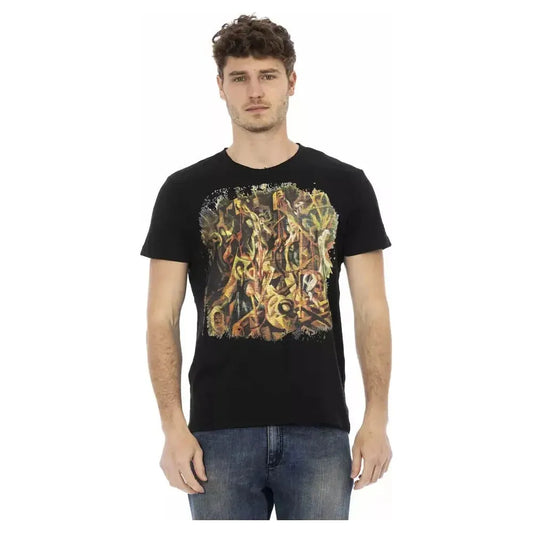 Trussardi Action Black Cotton Men T-Shirt TR-22714-XXL