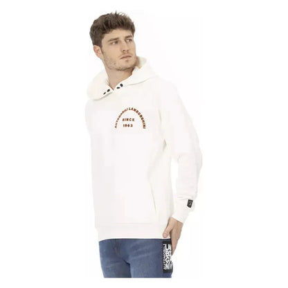 Automobili Lamborghini White Cotton Men's Sweater with Pockets