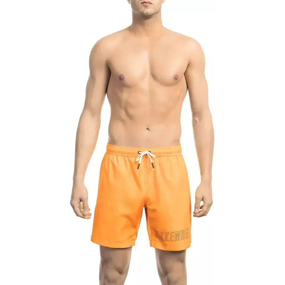 Bikkembergs Orange Polyester Men's Swim Short BI-21981-S