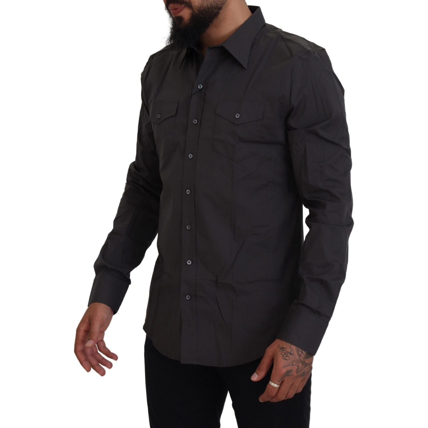 优雅灰色 Sicilia 修身正装衬衫