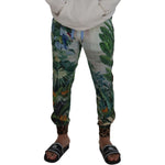 Dolce & Gabbana White Floral Printed Men Jogger Pants PAN73216 - 48