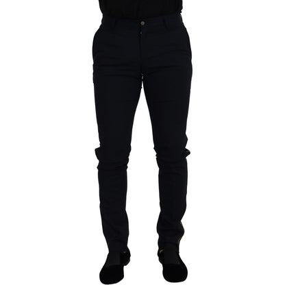 Dolce & Gabbana Black Wool Slim Formal Pants