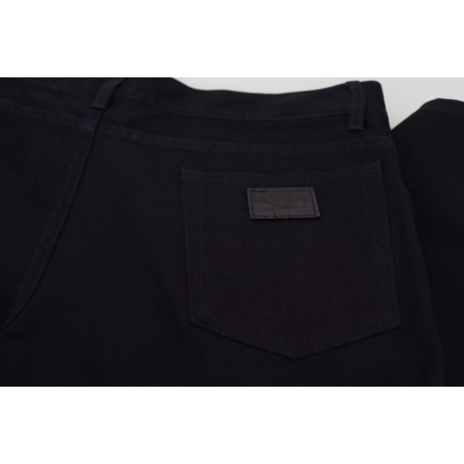 优雅黑色丝绸混纺牛仔裤