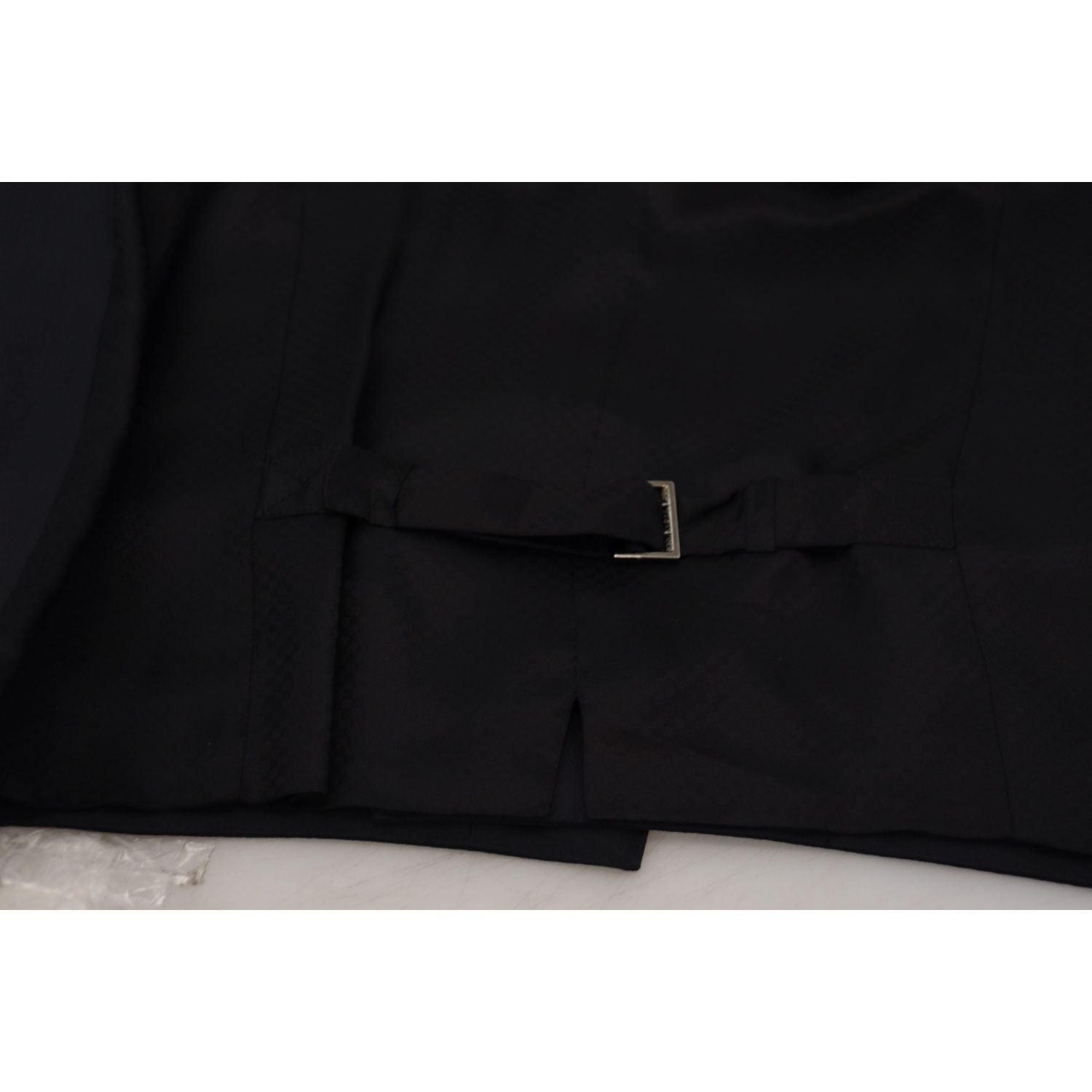 优雅黑色单排扣连衣裙背心