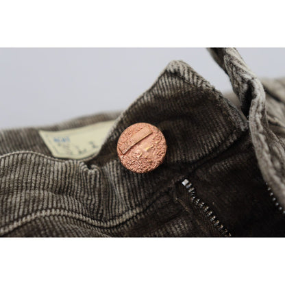 Acht Gray Washed Cotton Corduroy Slim Fit Men Jeans