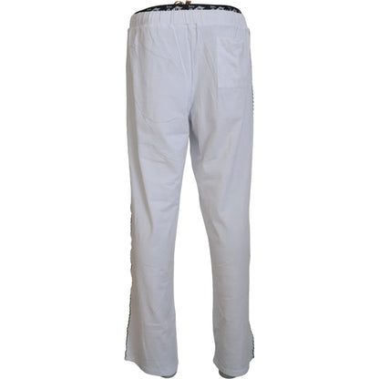 John Galliano White Cotton Logo Loose Men Pants