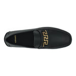 Versace Elegant Black Calf Leather Men's Loafers Versace Dark Slate Gray