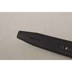 Dolce & Gabbana Navy Blue Jacquard Gold Tone Logo Metal Buckle Belt