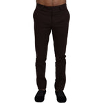 BENCIVENGA Brown Cotton Tapered Formal Men Pants PAN71363 - 48