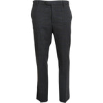 BENCIVENGA Gray Checkered Wool Dress Formal Pants PAN74055 - 54