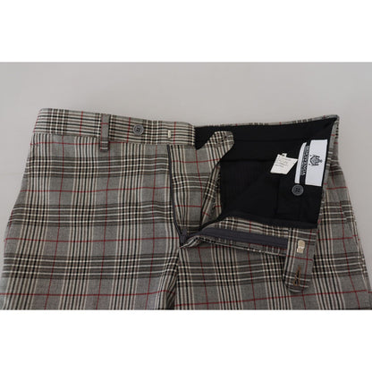 BENCIVENGA Gray Checkered Skinny Men Pants