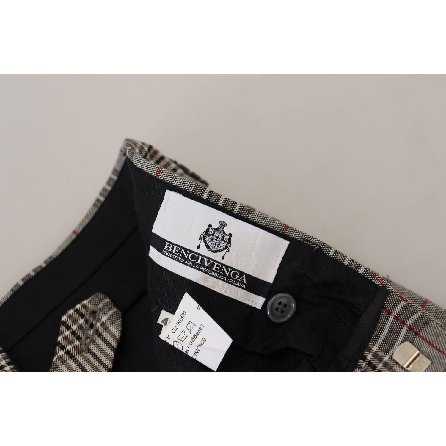 优雅灰色格纹修身男士长裤