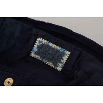 Domenico Tagliente Dark Blue Cotton Skinny Men Pants