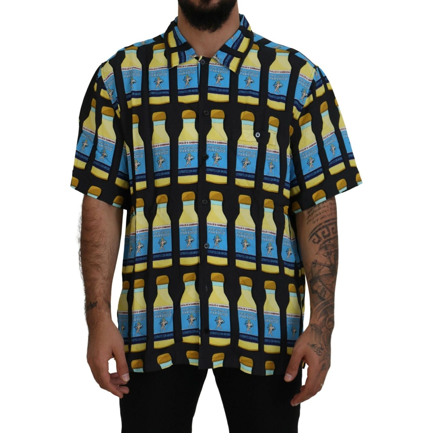 Dolce & Gabbana Multicolor Printed Viscose Casual Shirt