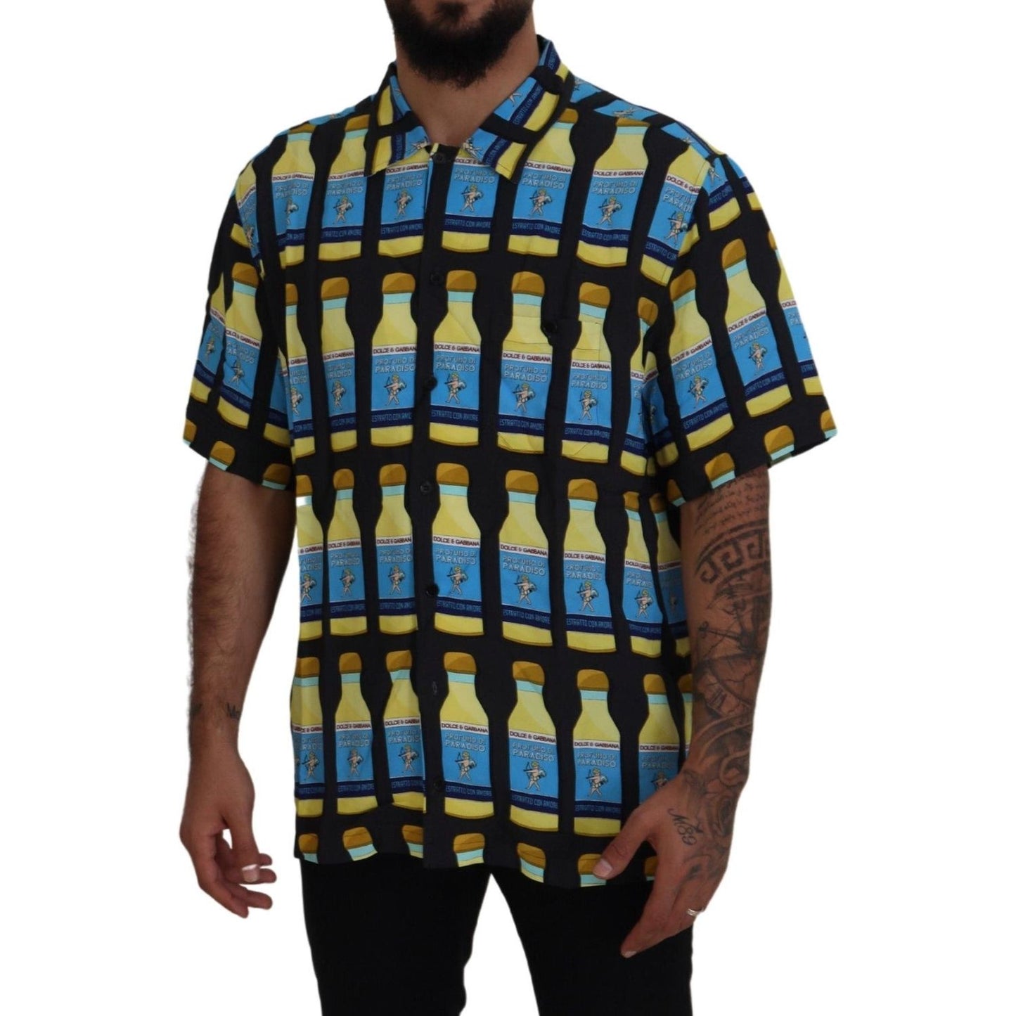 Dolce & Gabbana Multicolor Printed Viscose Casual Shirt